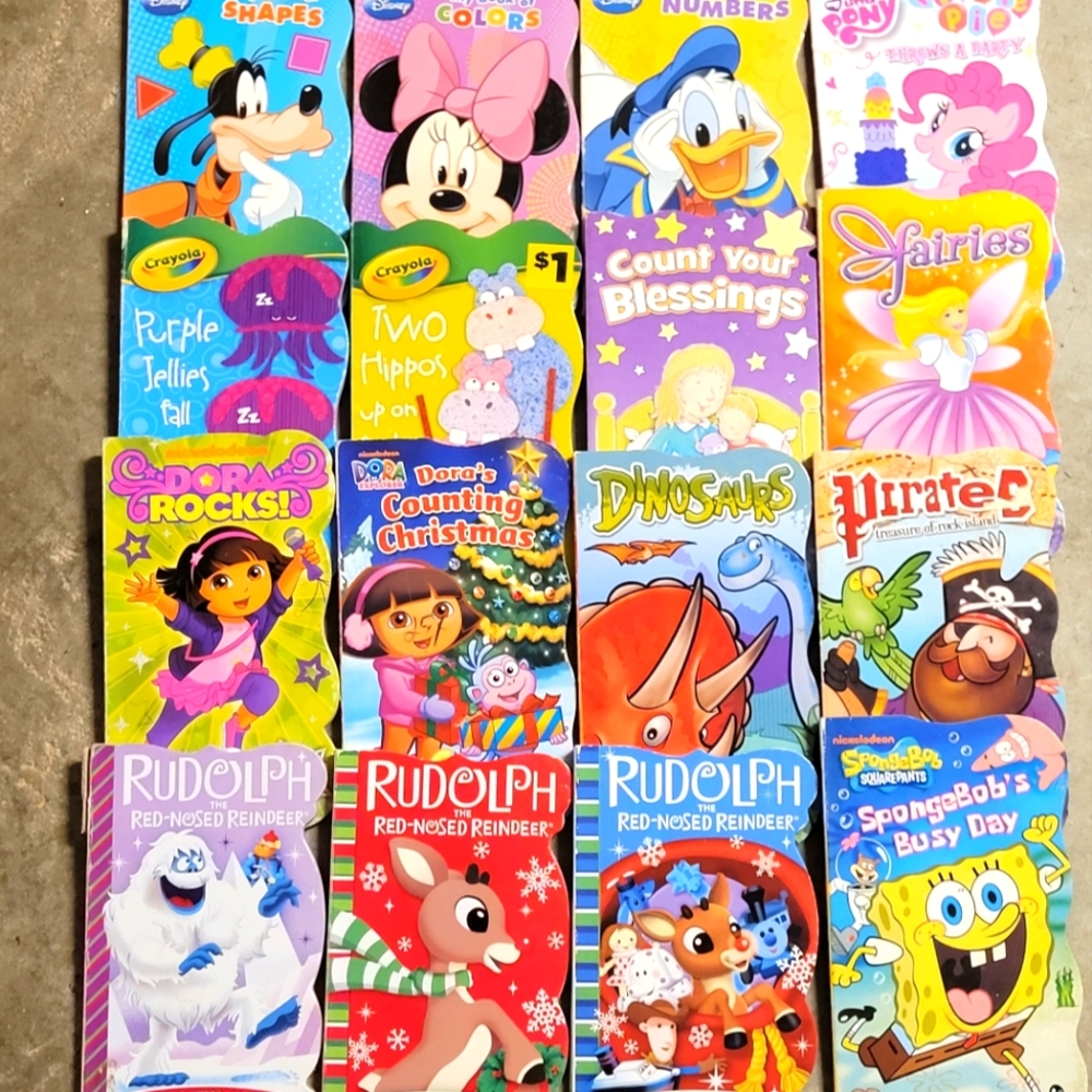 Lot of 16 Bendon Board Books Nickelodeon,  Disney, Rudolph
